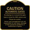 Signmission Designer Series-Caution Automatic Gates No Playing Gate Is Timed For One, 18" x 18", BG-1818-9992 A-DES-BG-1818-9992 - alternate 1